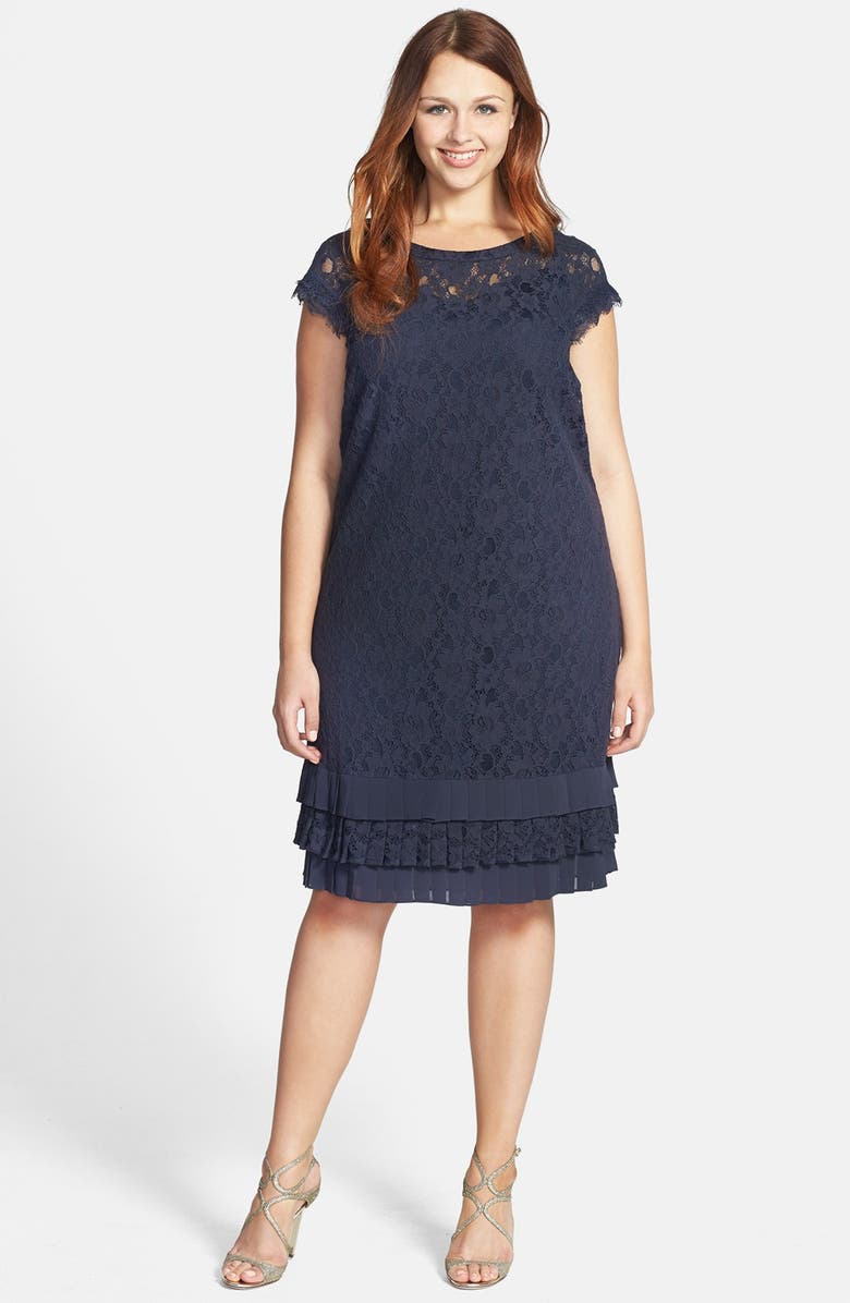 Jessica Simpson Tiered Hem Lace Shift Dress (Plus Size) | Nordstrom
