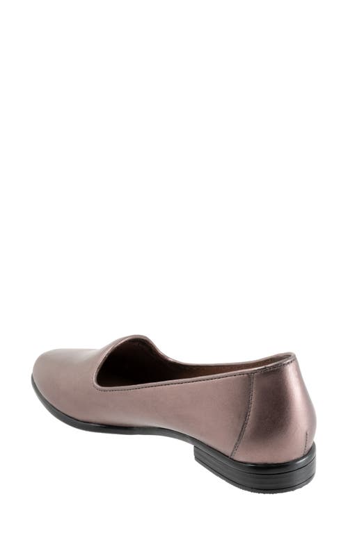 Shop Trotters Liz Lux Flat In Rose Pewter