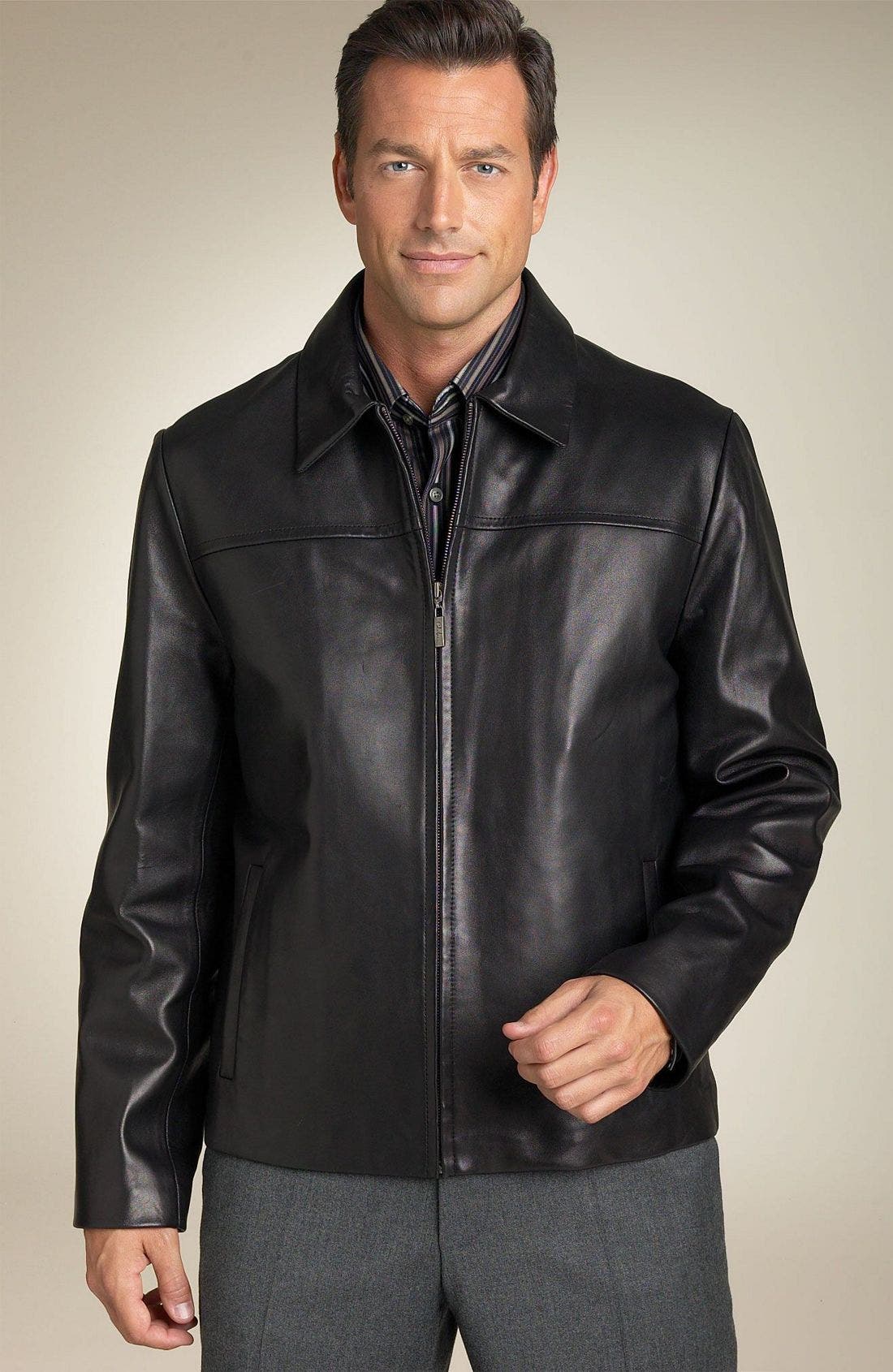 Cole Haan Lambskin Leather Hipster Jacket with Zip Out Lining Nordstrom