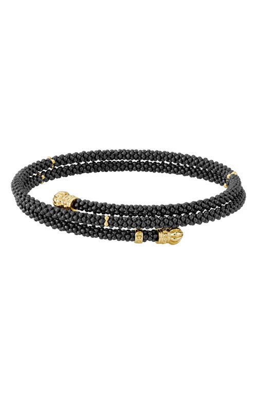 LAGOS Gold & Black Caviar Coil Bracelet at Nordstrom, Size Medium