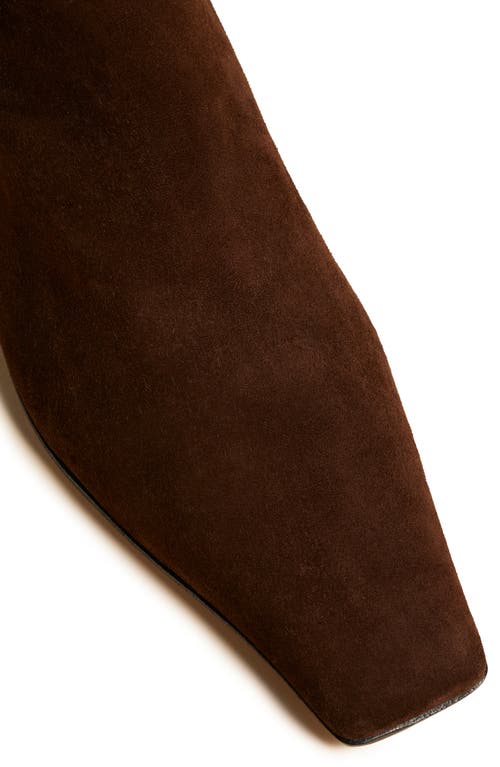 Shop Khaite Marfa Suede Knee High Boot In Coffee