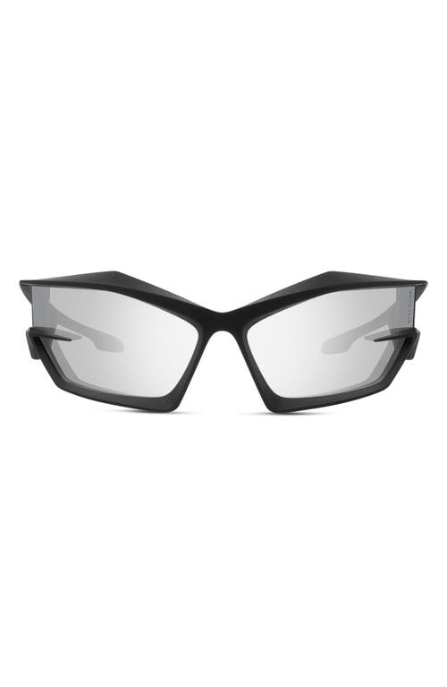 Givenchy Geometric Sunglasses in Matte Black /Smoke Mirror