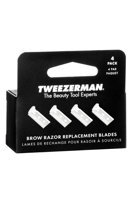 Shop Tweezerman 4-pack Brow Razor Replacement Heads In Silver