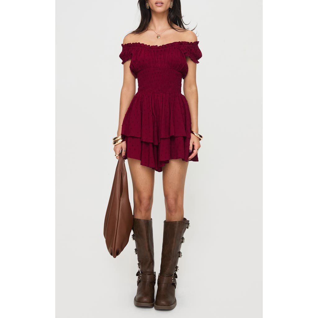 PRINCESS POLLY PRINCESS POLLY THE LOVE GALORE OFF THE SHOULDER ROMPER