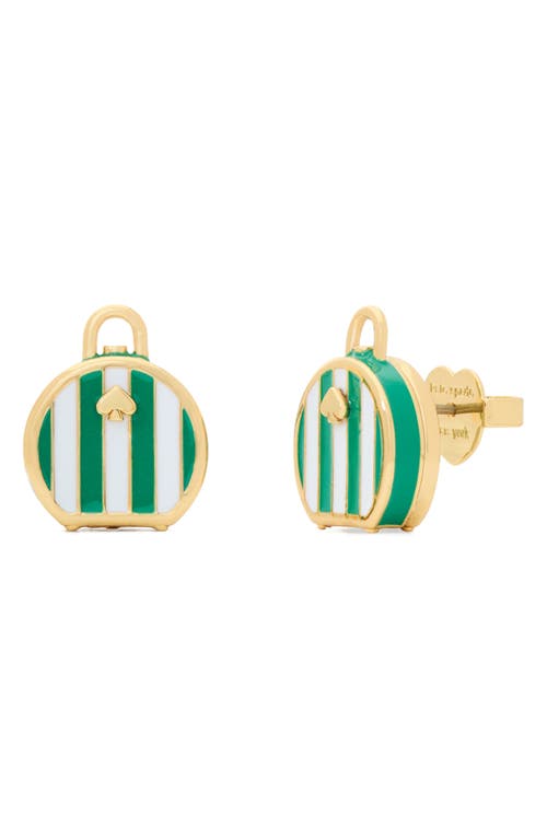 Shop Kate Spade New York Suitcase Stud Earrings In Green Multi