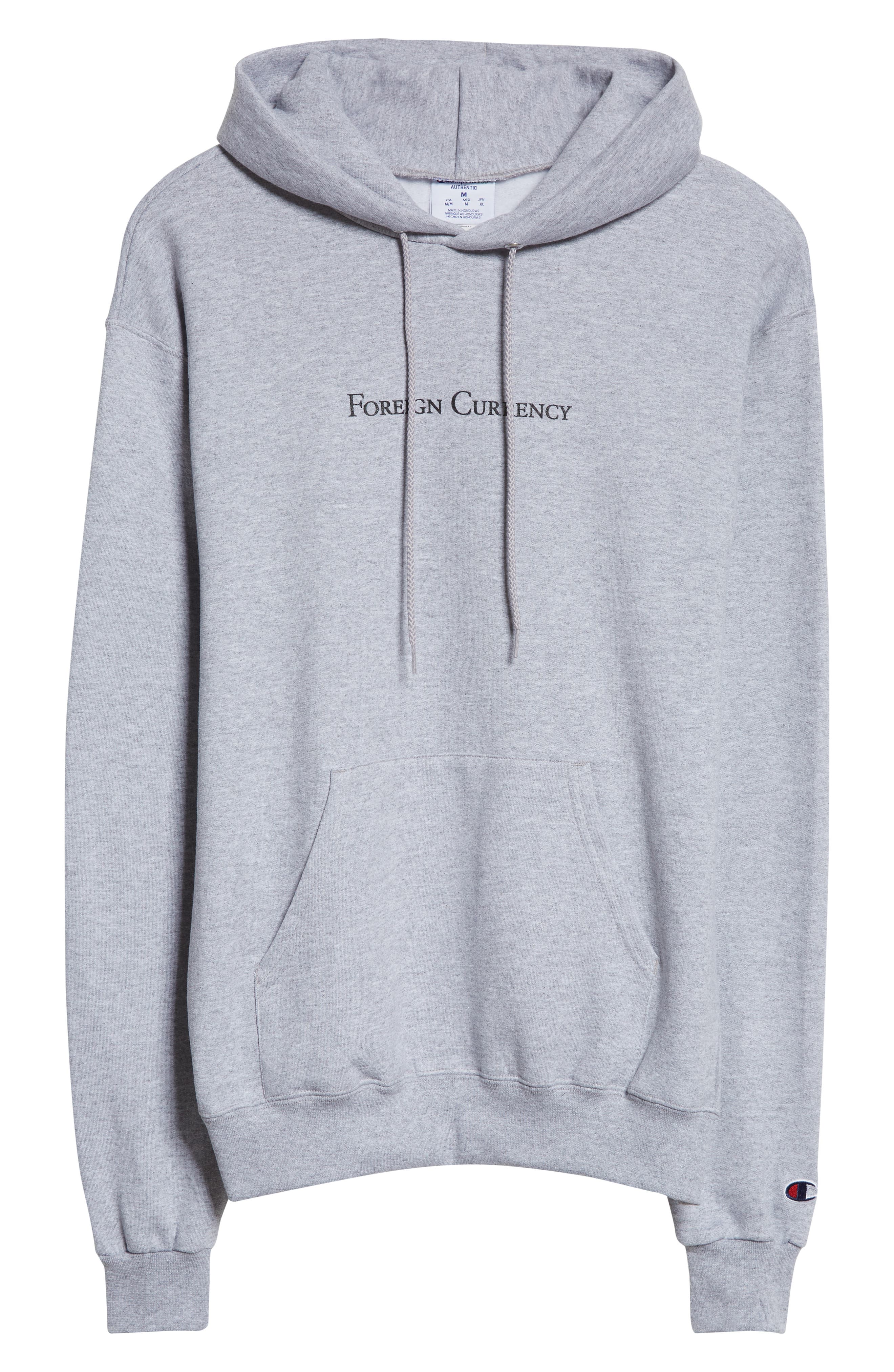 Foreign Currency Logo Champion Cotton Blend Hoodie