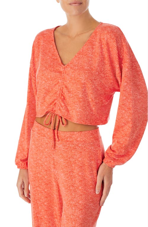 Ruched Pajama Top in Coral