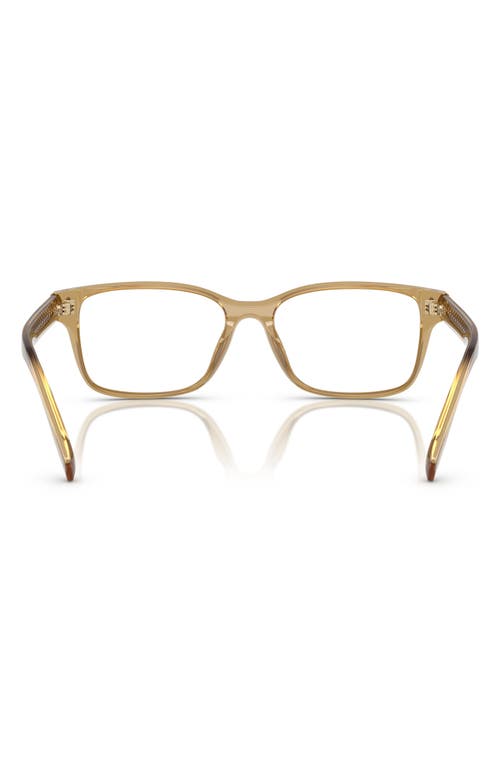 Tory Burch 49mm Rectangular Optical Glasses In Transparent Green