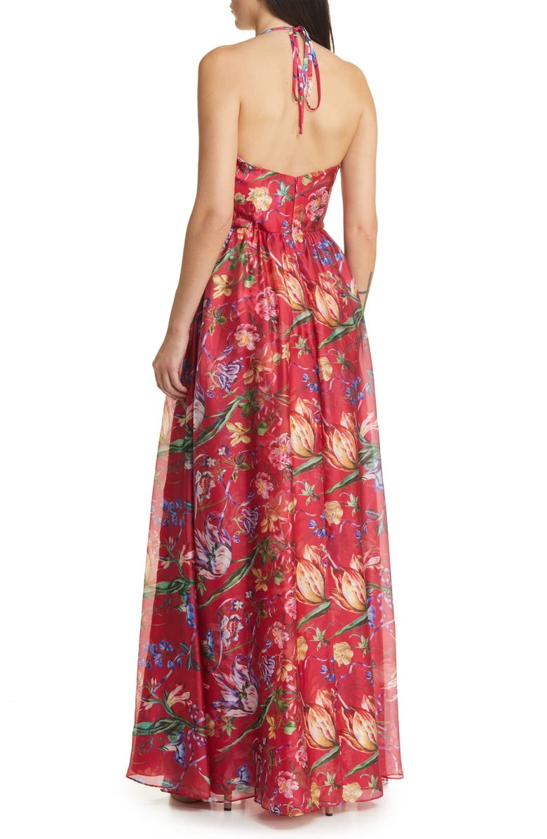 Marchesa Notte Floral Print Cape Gown | Nordstrom