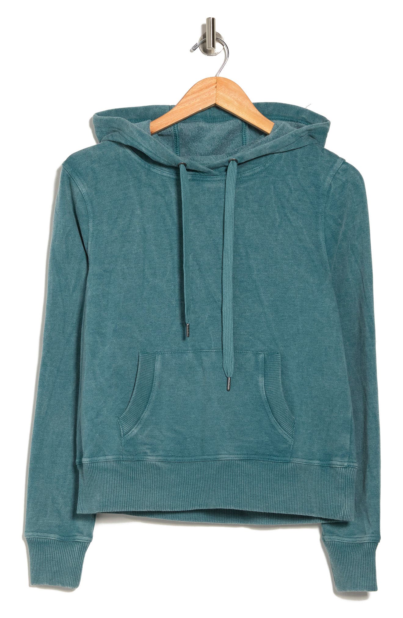 washed hooded top