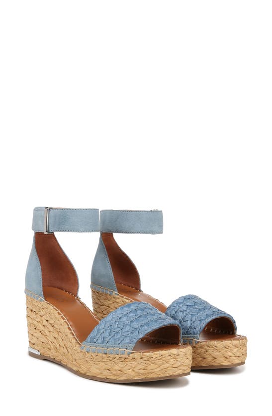 Shop Franco Sarto Clemens Ankle Strap Platform Wedge Sandal In Denim