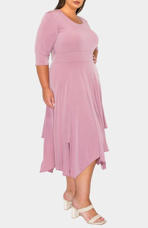 L I V D Shay Handkerchief Hem Midi Dress In Mauve
