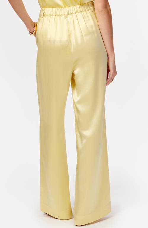 Shop Cami Nyc Davina High Waist Satin Wide Leg Pants In Sunlight