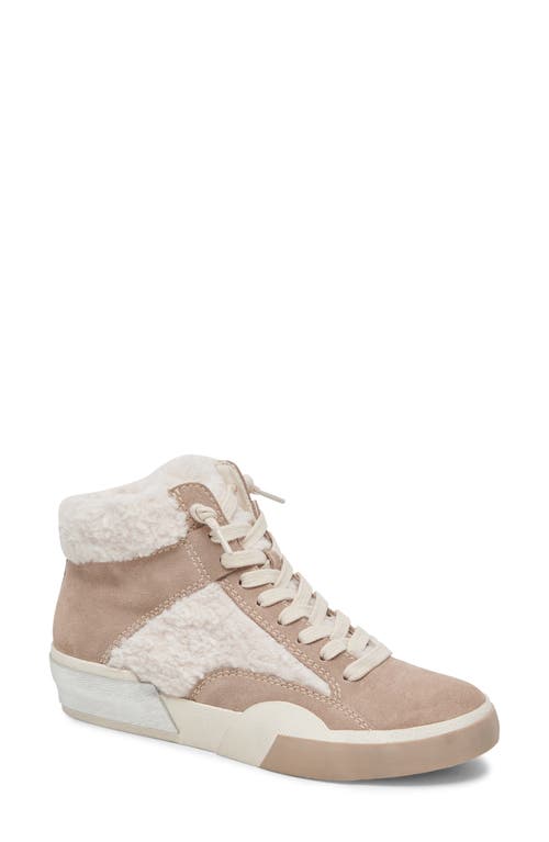 Dolce Vita Zilvia Faux Shearling High Top Sneaker Taupe Multi Suede at Nordstrom,
