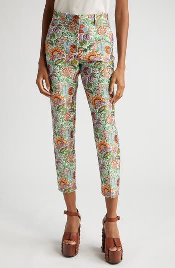 Floral sales cigarette trousers