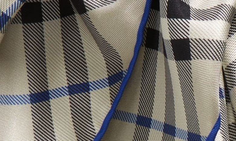 Shop Burberry Check Square Silk Twill Scarf In Lichen