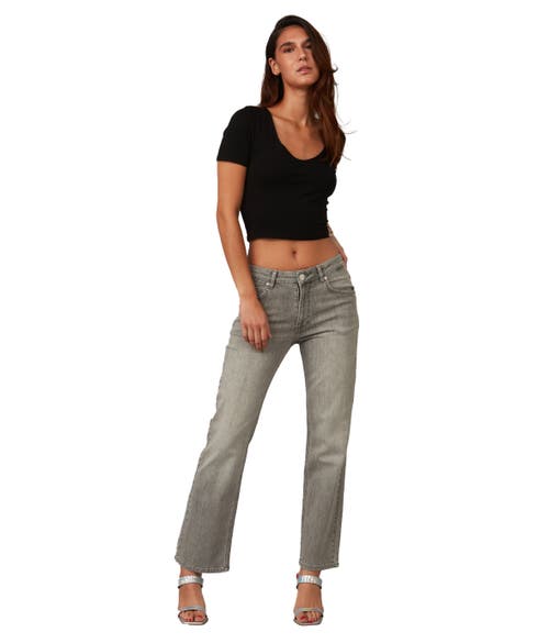 Shop Lola Jeans Denver High Rise Straight Jeans In Mid Ash