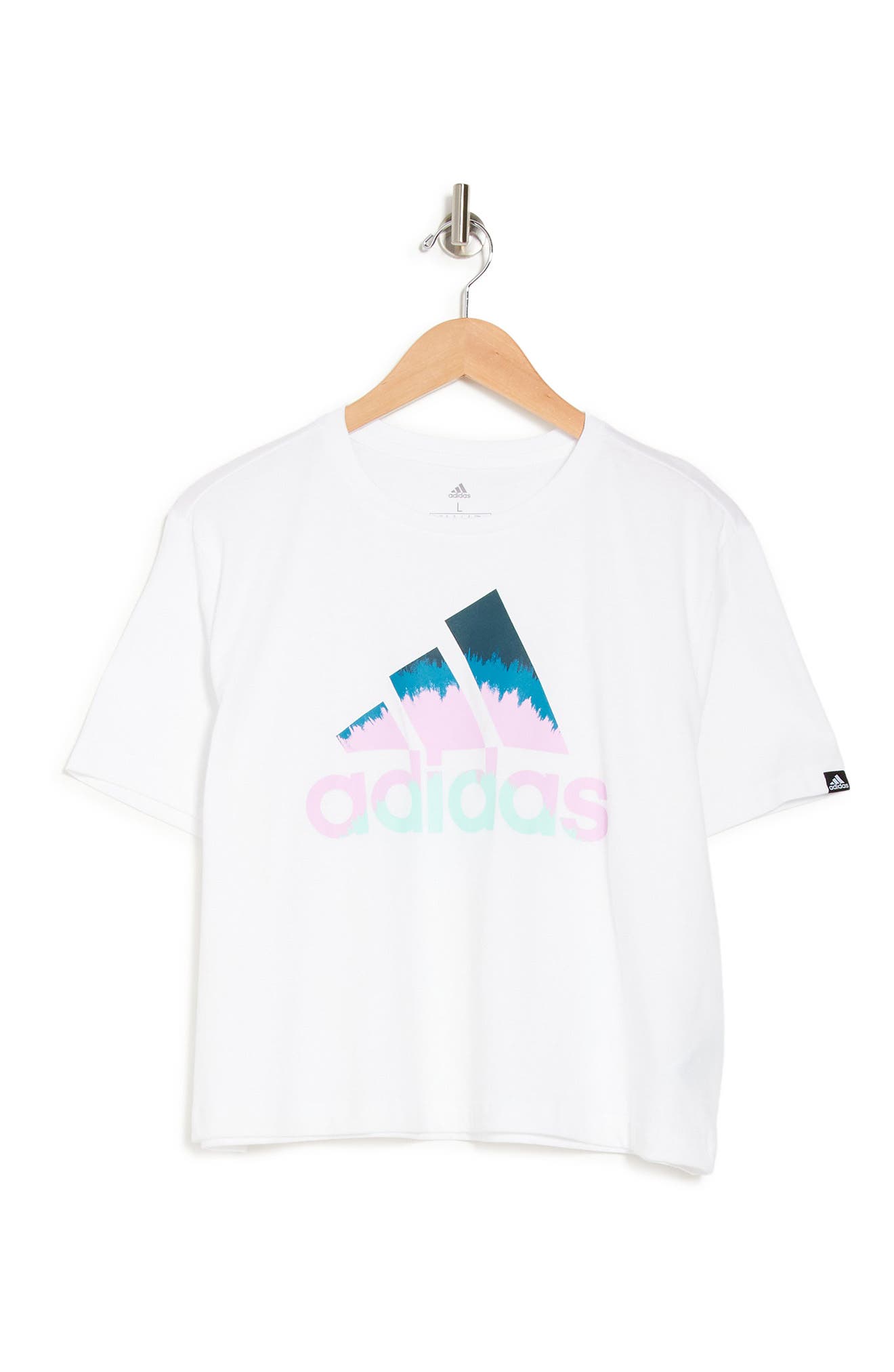 Adidas Originals Farm Tie-dye Logo Crop T-shirt In White/wilt