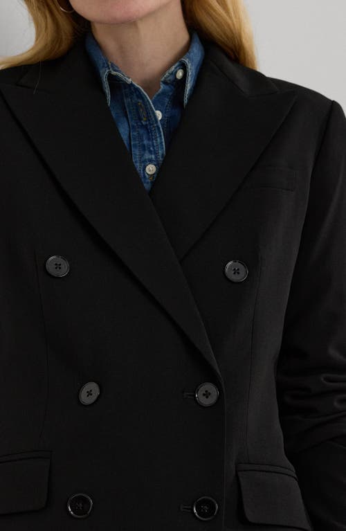 RALPH LAUREN LAUREN RALPH LAUREN DOUBLE BREASTED STRETCH WOOL CREPE BLAZER