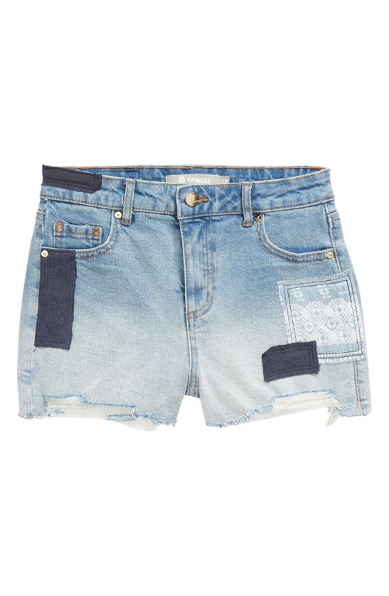 Shop Tractr Kids' Patch Denim Shorts In Indigo