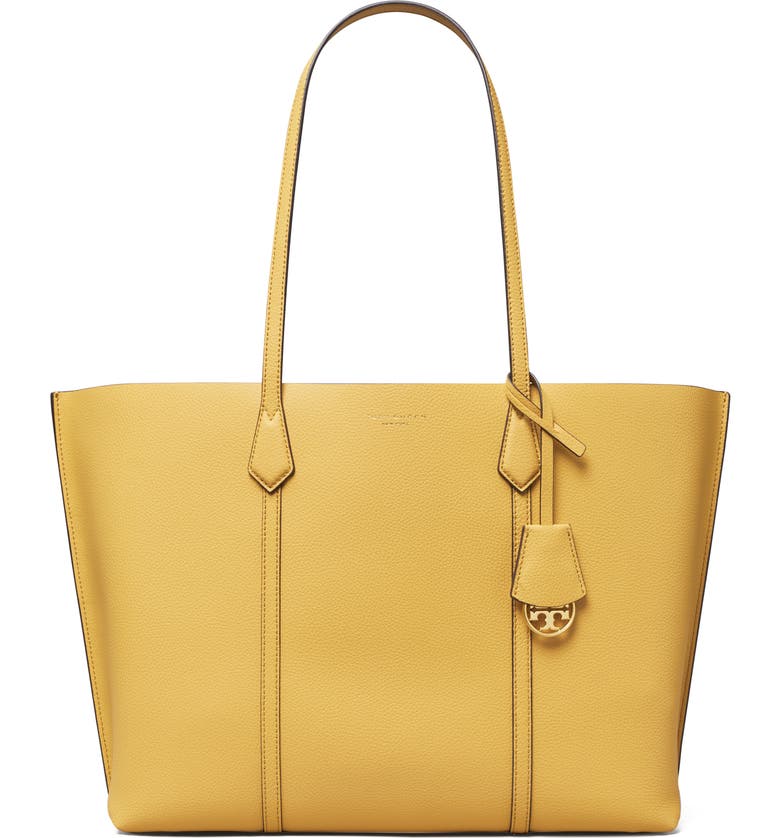 TORY BURCH Perry Triple Compartment Leather Tote, Main, color, GOLDEN SUNSET