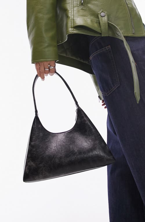 Shop Topshop Shia Y2k Faux Leather Shoulder Bag In Black