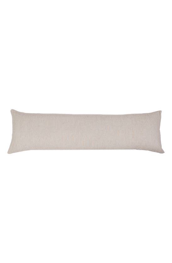 Pom Pom At Home Connor Stripe Linen & Cotton Body Pillow In Ivory/ Amber