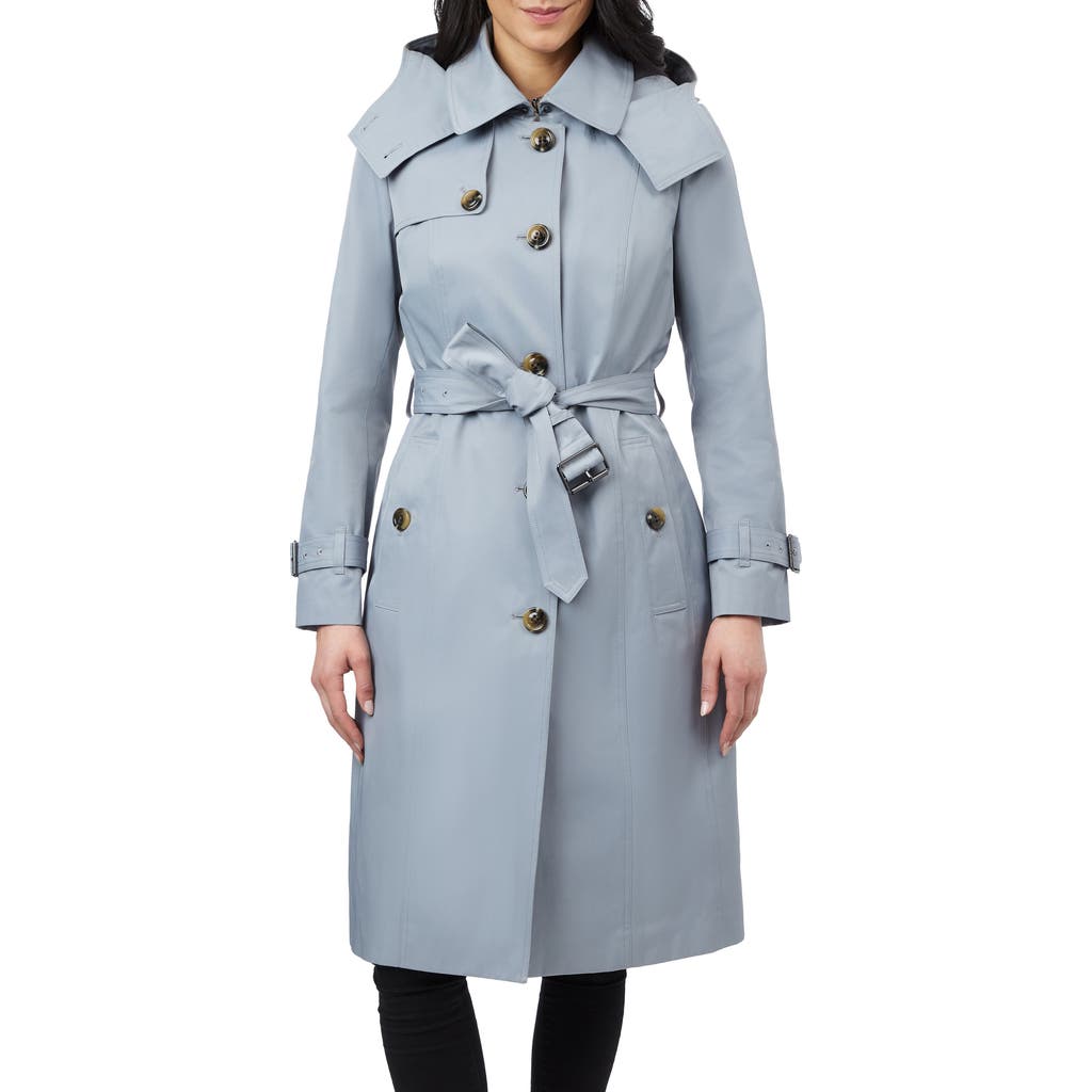 London Fog Women's Belted Hooded Water-resistant Trench Coat In Koala