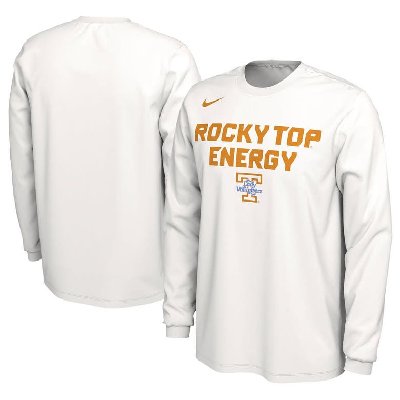 Shop Nike Unisex   White Tennessee Lady Vols 2024 On-court Bench Energy Long Sleeve T-shirt