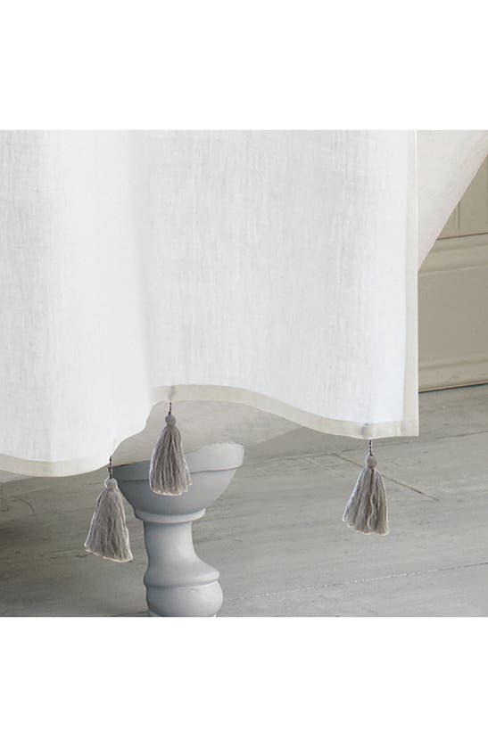 Peri Home Panama Stripe Shower Curtain In Grey