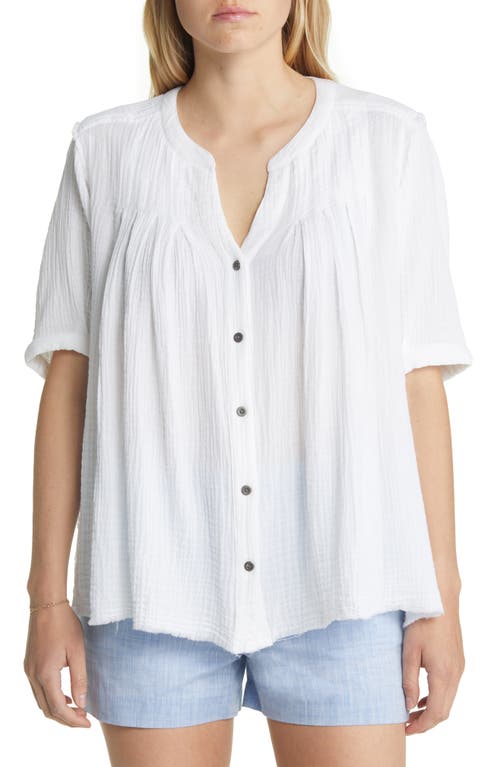 beachlunchlounge Courtney Double Weave Cotton Top in White