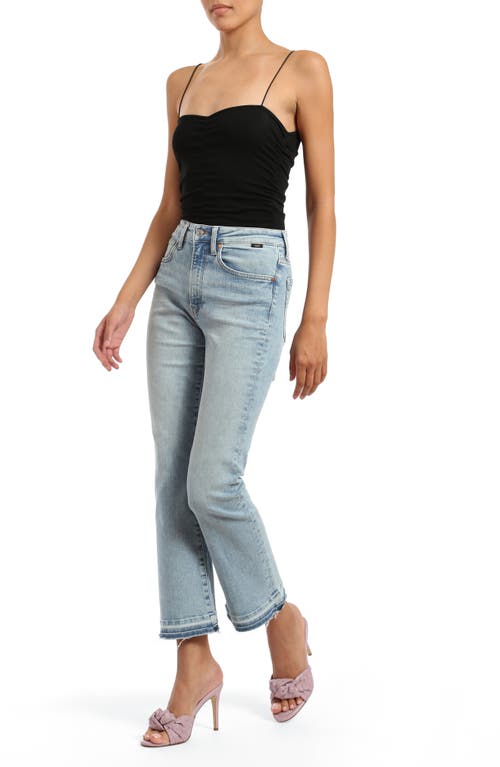 Mavi Jeans Anika High Waist Fray Hem Crop Flare Jeans In Light Flex Blue
