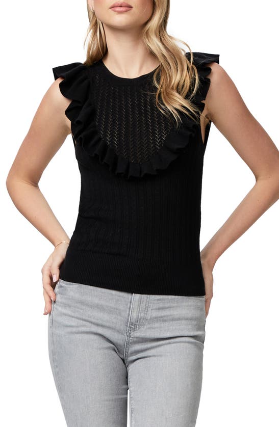 Paige Rosina Sleeveless Ruffle Jumper Top In Black | ModeSens