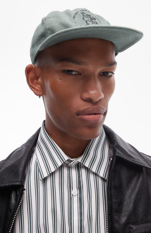 TOPMAN TOPMAN OVERSIZE STRIPE COTTON HERRINGBONE BUTTON-UP SHIRT 