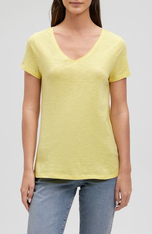 Shop Mavi Jeans Basic V-neck T-shirt In Lemon Drop