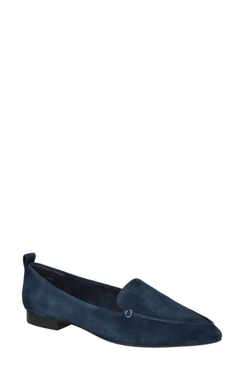 Bella Vita Alessi Pointed Toe Loafer Navy Suede Leather at Nordstrom,