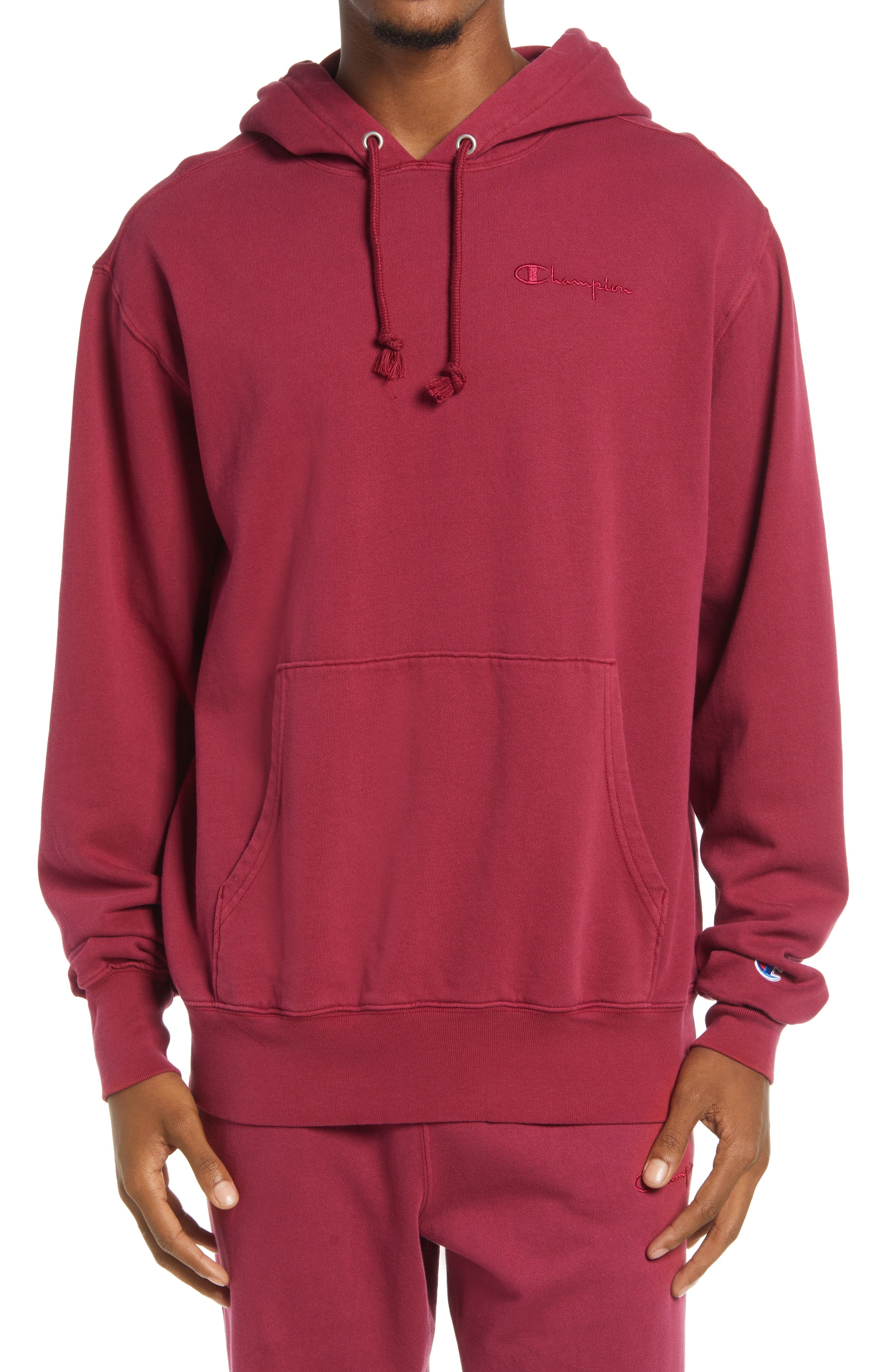 red pullover hoodie