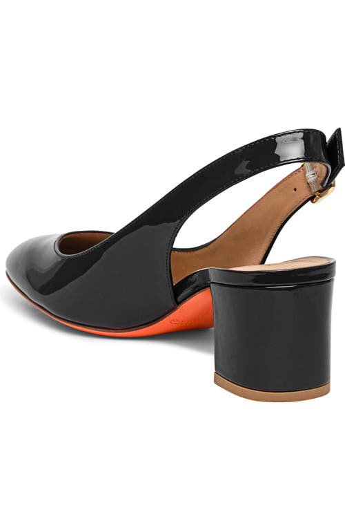 Santoni New Manet Black Sling Back In Black