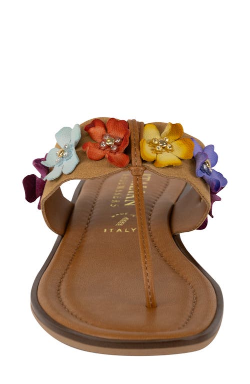 Shop Italian Shoemakers Adara Floral Flip Flop In Bright Brown Multi