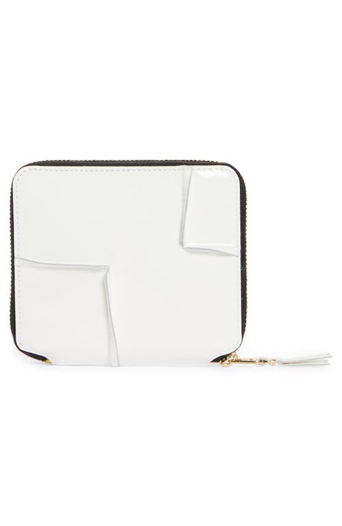 Shop Comme Des Garçons Wallets Patent Leather Wallet In White