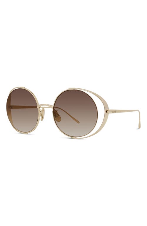 Shop Loewe Signature 54mm Gradient Round Sunglasses In Gold/gradient Brown