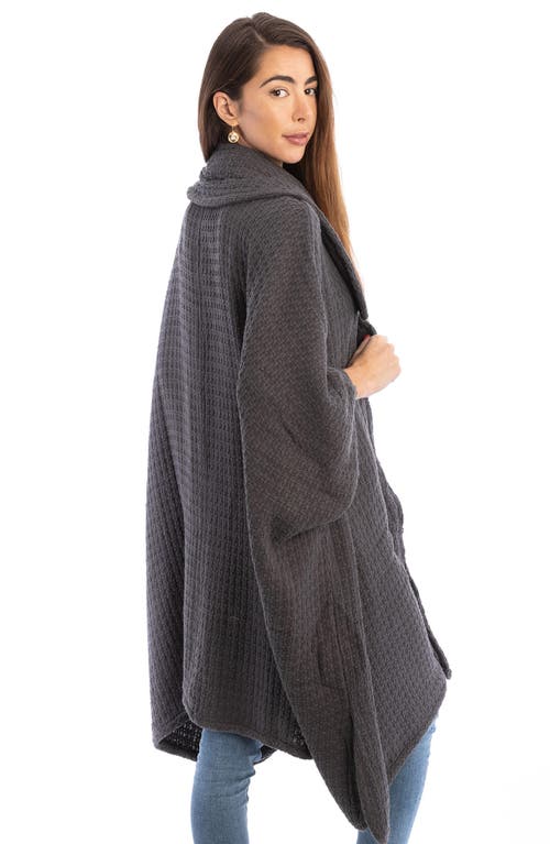 Saachi Waffle Drape Jacket In Grey