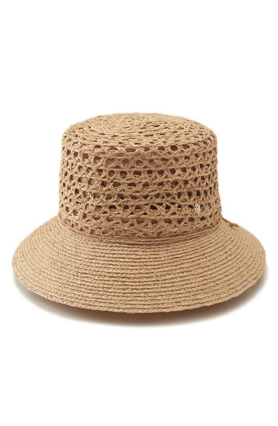 Shop Helen Kaminski Zandar Raffia Bucket Hat In Natural/ Natural