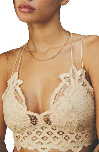 Free People Adella Bralette (Gold, Large) at  Women's