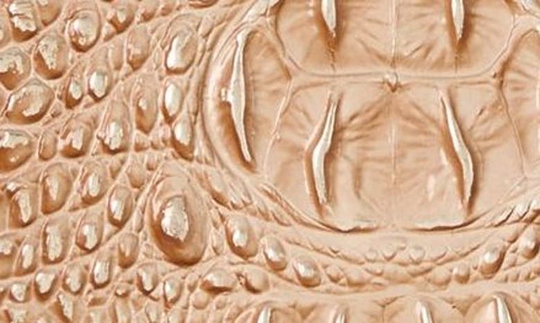 Shop Brahmin Duxbury Croc Embossed Leather Satchel In Honey Beige