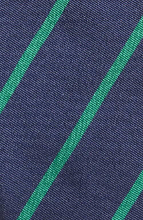 Shop Ralph Lauren Purple Label Super Repp Stripe Silk Tie In Navy/green