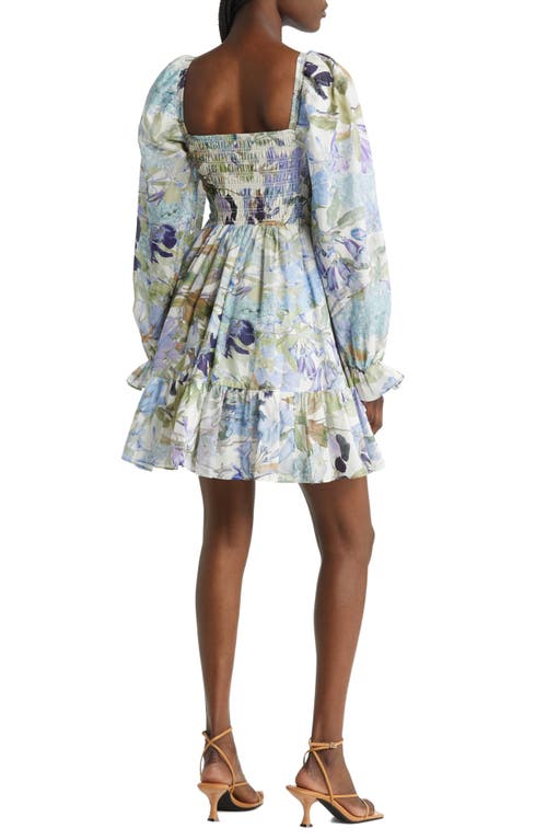 & OTHER STORIES & OTHER STORIES FLORAL LONG SLEEVE SMOCKED COTTON DRESS