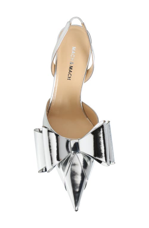 MACH & MACH MACH & MACH LE CADEAU BOW POINTED TOE METALLIC SLINGBACK PUMP