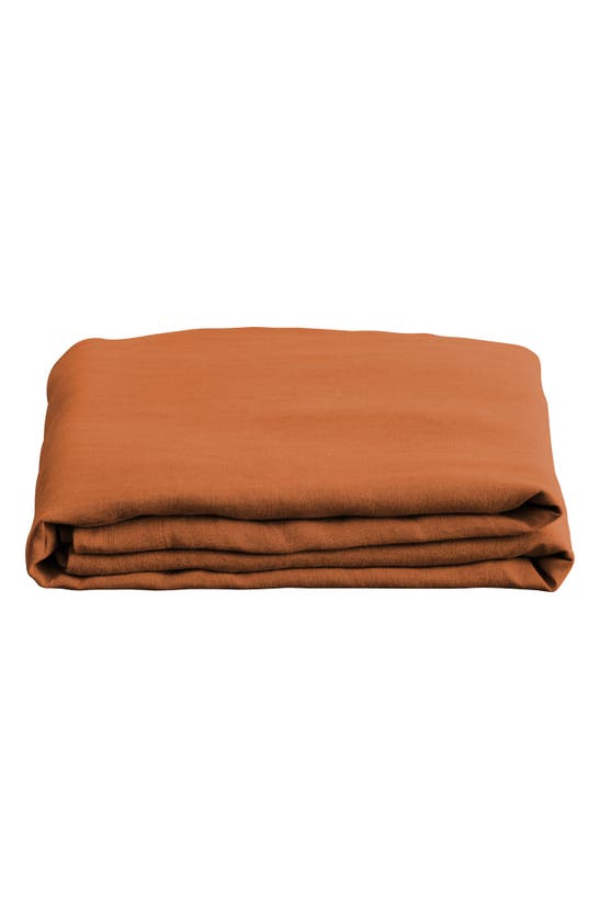 Bed Threads Linen Flat Sheet In Orange Tones