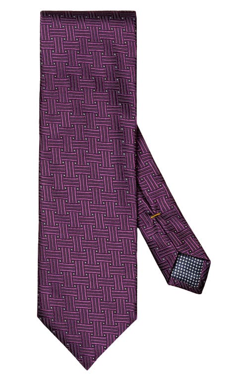 Basketweave Silk Tie in Dark Purple
